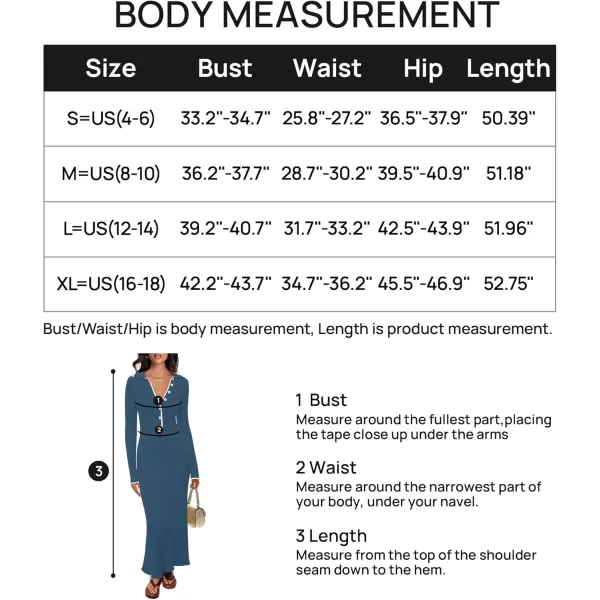 imageZESICA Womens Long Sleeve Sweater Dress 2024 Fall V Neck Ribbed Knit Casual Formal Cocktail Bodycon Maxi DressesDark Blue