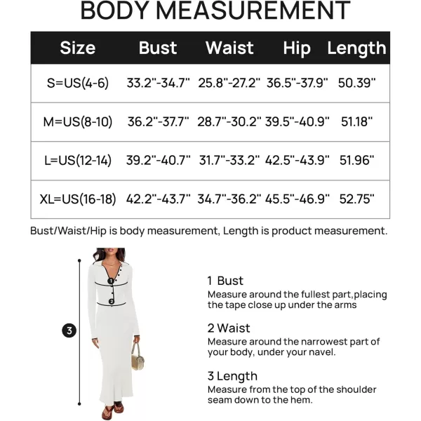 imageZESICA Womens Long Sleeve Sweater Dress 2024 Fall V Neck Ribbed Knit Casual Formal Cocktail Bodycon Maxi DressesWhite