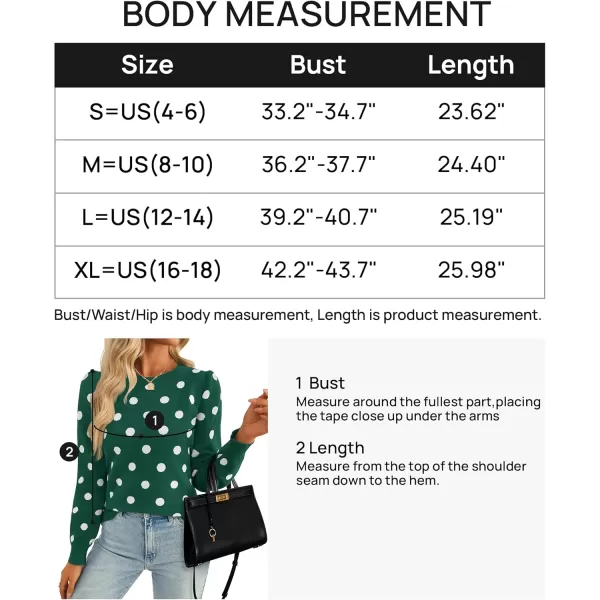 imageZESICA Womens Long Sleeve Sweaters 2024 Fall Crewneck Polka Dots Ribbed Knit Casual Soft Pullover Sweater TopsGreen
