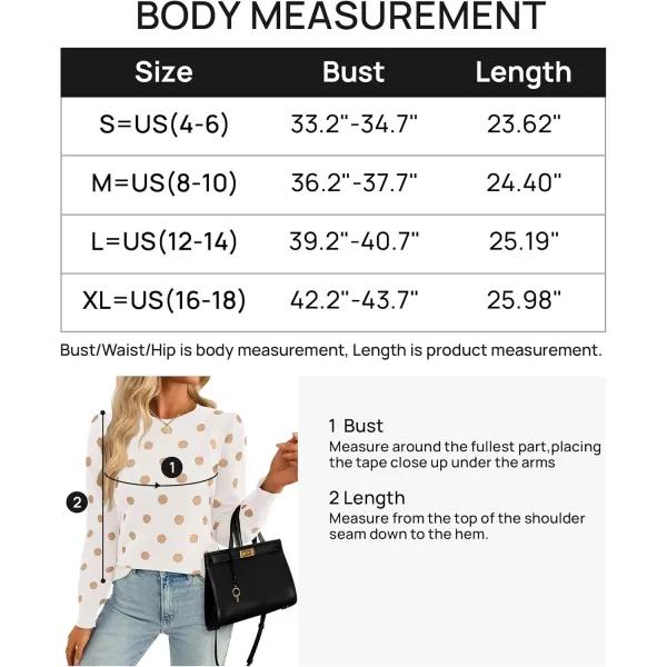 imageZESICA Womens Long Sleeve Sweaters 2024 Fall Crewneck Polka Dots Ribbed Knit Casual Soft Pullover Sweater TopsIvory