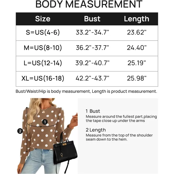 imageZESICA Womens Long Sleeve Sweaters 2024 Fall Crewneck Polka Dots Ribbed Knit Casual Soft Pullover Sweater TopsKhaki