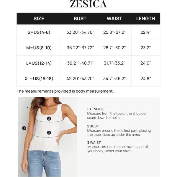 imageZESICA Womens Sleeveless Tank Tops Summer Scoop Neck Ribbed Knit Slim Fitted Casual Basic Tee ShirtsWhite
