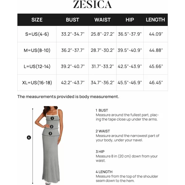 imageZESICA Womens Summer Spaghetti Straps Maxi Dress 2024 Sleeveless Square Neck Lightweight Long Beach DressesGray