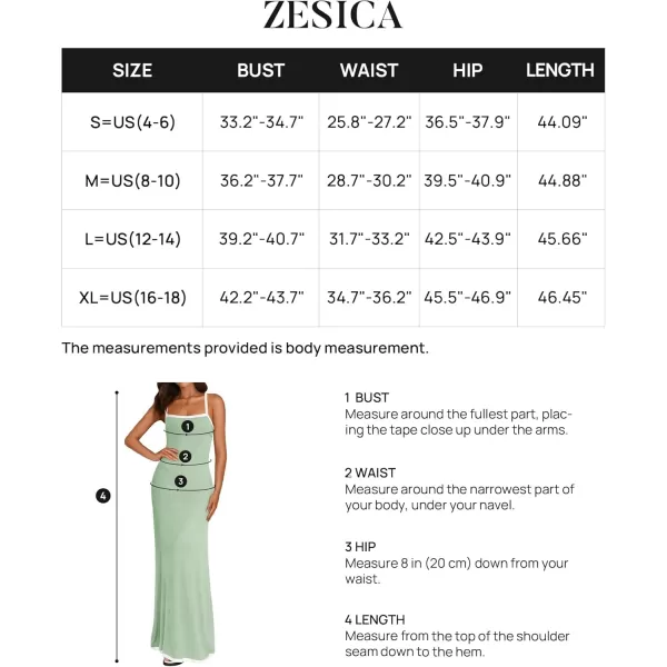 imageZESICA Womens Summer Spaghetti Straps Maxi Dress 2024 Sleeveless Square Neck Lightweight Long Beach DressesGreen