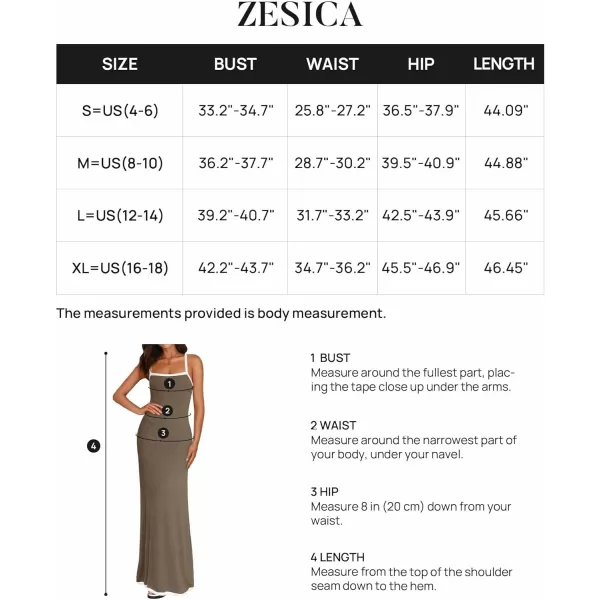 imageZESICA Womens Summer Spaghetti Straps Maxi Dress 2024 Sleeveless Square Neck Lightweight Long Beach DressesTaupe