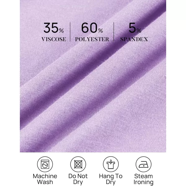 imageZESICA Womens 2024 Fall Long Sleeve Dress Crewneck Casual Loose Pleated Tiered Swing Midi Dresses with PocketsPurple