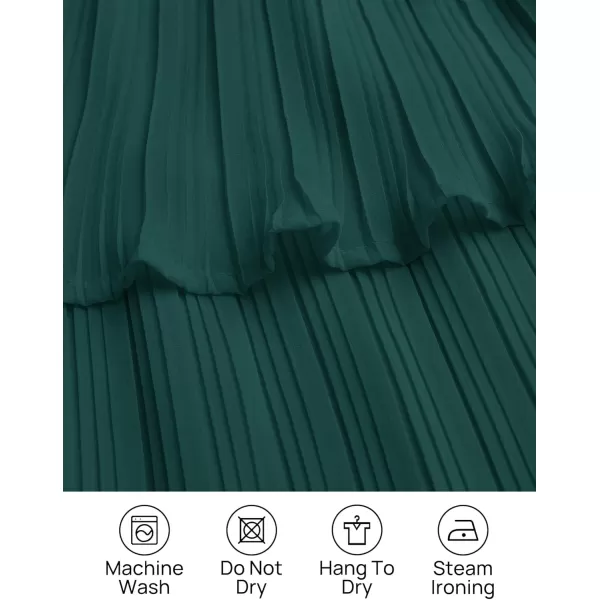 imageZESICA Womens 2024 Long Sleeve Crew Neck Ruffle Tiered Layered Chiffon Flowy Swing Long Midi DressDarkgreen