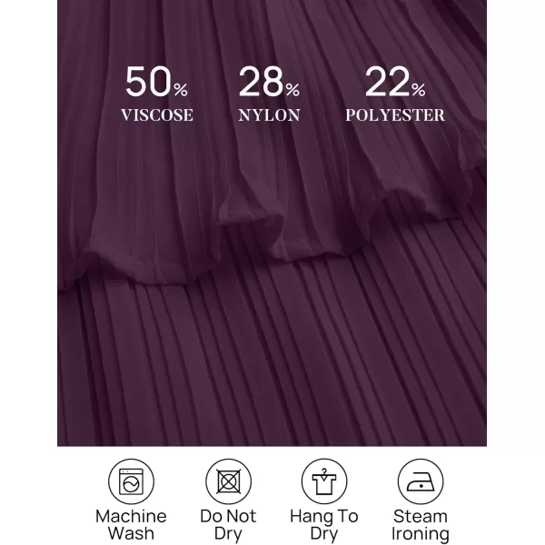 imageZESICA Womens 2024 Long Sleeve Crew Neck Ruffle Tiered Layered Chiffon Flowy Swing Long Midi DressDarkpurple
