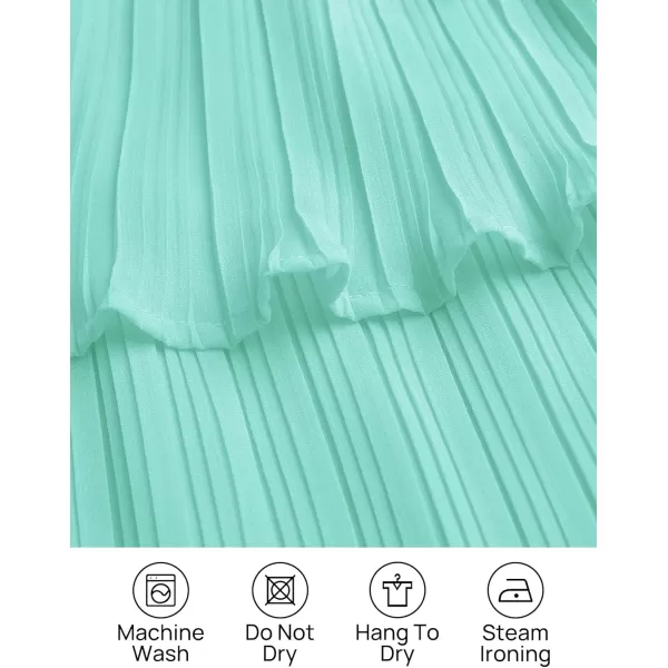 imageZESICA Womens 2024 Long Sleeve Crew Neck Ruffle Tiered Layered Chiffon Flowy Swing Long Midi DressMint
