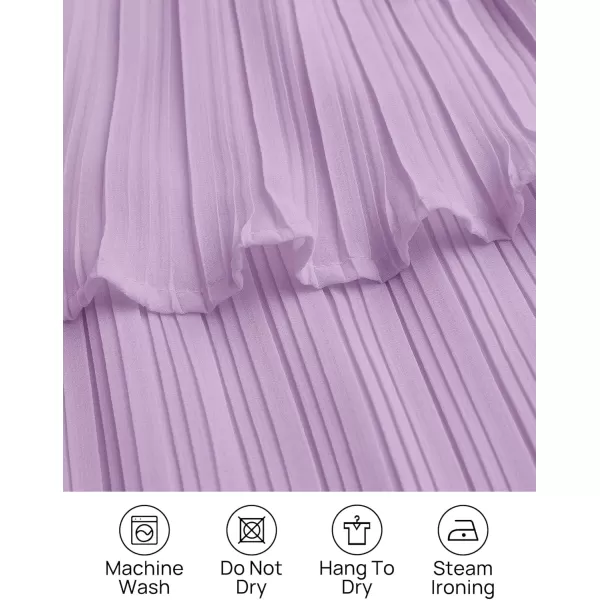 imageZESICA Womens 2024 Long Sleeve Crew Neck Ruffle Tiered Layered Chiffon Flowy Swing Long Midi DressPurple