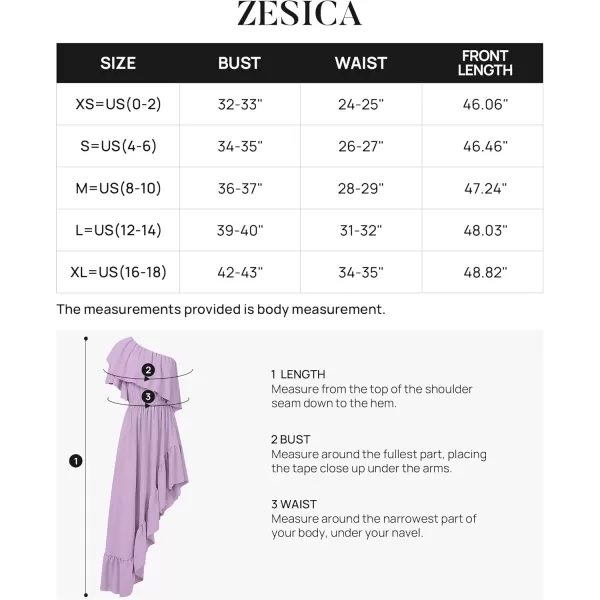 imageZESICA Womens 2024 Summer Boho One Shoulder Sleeveless Ruffle Asymmetrical High Low Flowy Prom Gown Wedding Long DressPurple