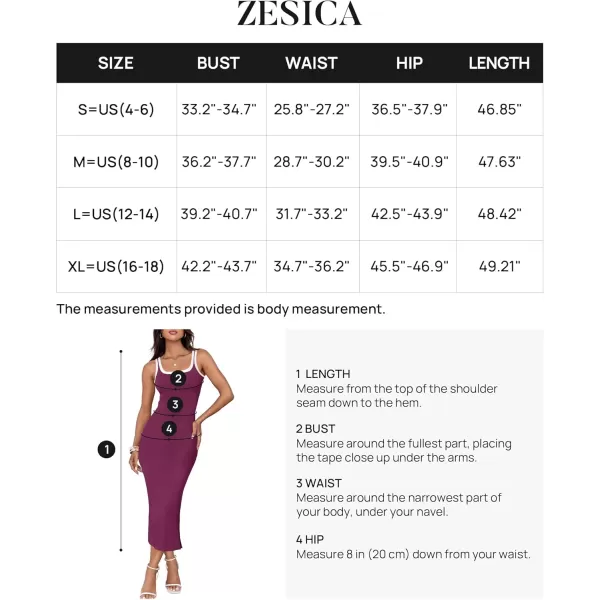 imageZESICA Womens Summer Knitted Bodycon Midi Dress 2024 Casual Sleeveless Square Neck Side Slit Vacation Long DressesFuchsia