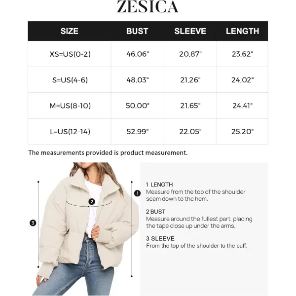 imageZESICA Womens Winter Warm Long Sleeve Zip Up Drawstring Baggy Cropped Puffer Down Jacket Coat OuterwearCream