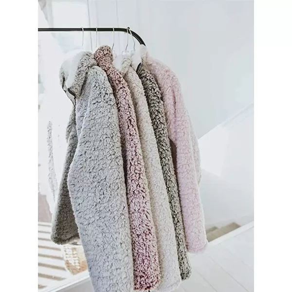 imageZESICA Womens Autumn Winter Long Sleeve Zipper Sherpa Fleece Sweatshirt Pullover Jacket CoatLight Apricot
