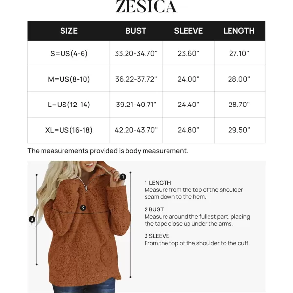 imageZESICA Womens Autumn Winter Long Sleeve Zipper Sherpa Fleece Sweatshirt Pullover Jacket CoatSolidcaramel