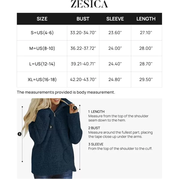 imageZESICA Womens Autumn Winter Long Sleeve Zipper Sherpa Fleece Sweatshirt Pullover Jacket CoatSolidroyalblue