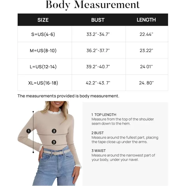 imageZESICA Womens Long Sleeve Ruffle Sweaters 2024 Fall Crewneck Color Block Slim Fit Basic Casual Knit Pullover Sweater TopsAlmond