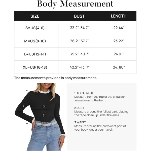 imageZESICA Womens Long Sleeve Ruffle Sweaters 2024 Fall Crewneck Color Block Slim Fit Basic Casual Knit Pullover Sweater TopsBlack