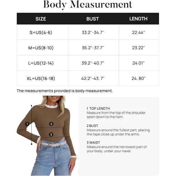 imageZESICA Womens Long Sleeve Ruffle Sweaters 2024 Fall Crewneck Color Block Slim Fit Basic Casual Knit Pullover Sweater TopsCamel
