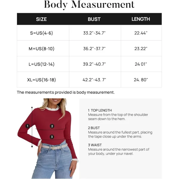 imageZESICA Womens Long Sleeve Ruffle Sweaters 2024 Fall Crewneck Color Block Slim Fit Basic Casual Knit Pullover Sweater TopsPurple Red