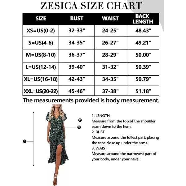 imageZESICA Womens 2024 Bohemian Floral Printed Wrap V Neck Short Sleeve Split Beach Party Maxi DressForest Greenfloral