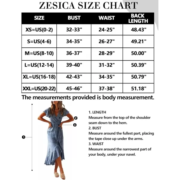 imageZESICA Womens 2024 Bohemian Floral Printed Wrap V Neck Short Sleeve Split Beach Party Maxi DressLight Blue