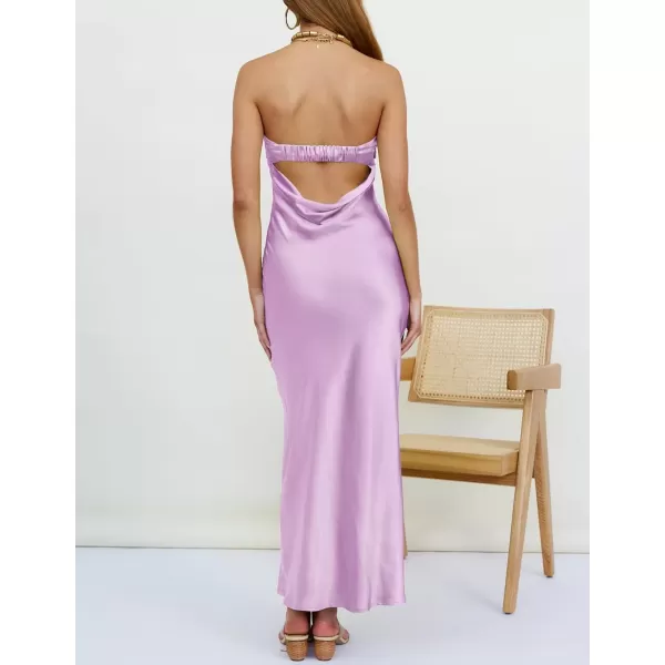 imageZESICA Womens 2024 Summer Satin Strapless Dress Sexy Backless Bodycon Wedding Cocktail Party Maxi Dresses
