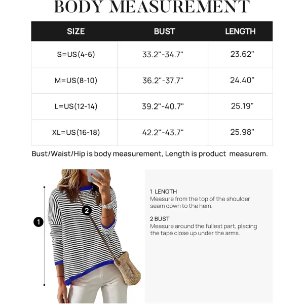 imageZESICA Womens 2024 Fall Striped Sweaters Long Sleeve Crew Neck Shirts Color Block Lightweight Pullover TopsCarbon Black