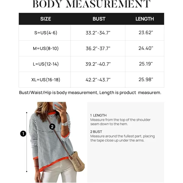 imageZESICA Womens 2024 Fall Striped Sweaters Long Sleeve Crew Neck Shirts Color Block Lightweight Pullover TopsDark Blue