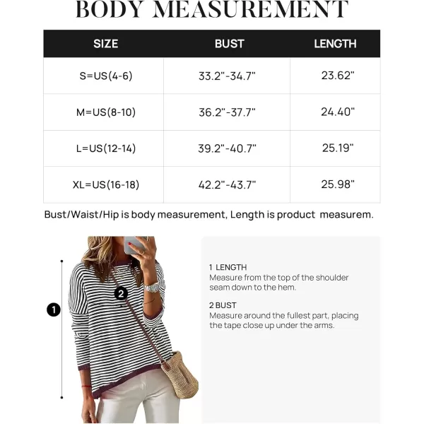 imageZESICA Womens 2024 Fall Striped Sweaters Long Sleeve Crew Neck Shirts Color Block Lightweight Pullover TopsDim