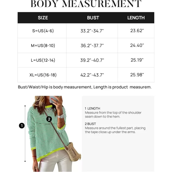 imageZESICA Womens 2024 Fall Striped Sweaters Long Sleeve Crew Neck Shirts Color Block Lightweight Pullover TopsGrass