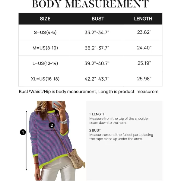 imageZESICA Womens 2024 Fall Striped Sweaters Long Sleeve Crew Neck Shirts Color Block Lightweight Pullover TopsPinkgreen