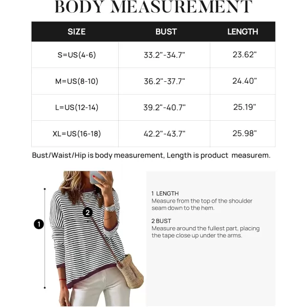 imageZESICA Womens 2024 Fall Striped Sweaters Long Sleeve Crew Neck Shirts Color Block Lightweight Pullover TopsSmokeblue