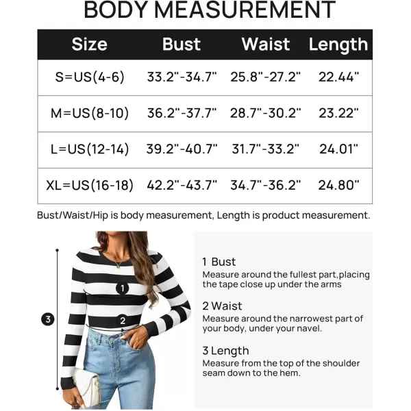 imageZESICA Striped Sweaters for Women 2024 Fall Crewneck Knit Long Sleeve Shirts Slim Fit Casual Basic Tee TopsBlack