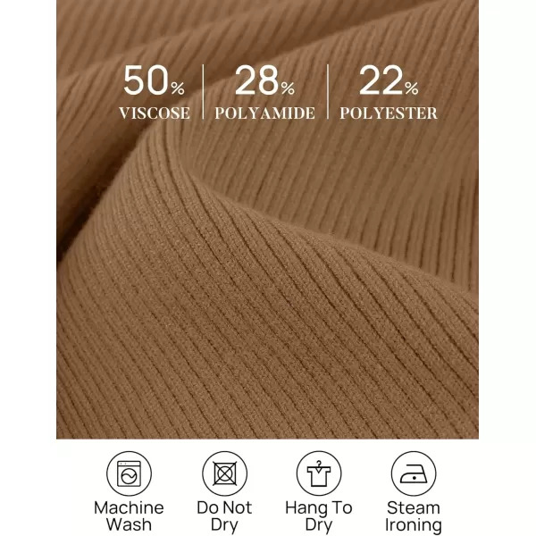 imageZESICA Womens 2024 Long Sleeve Button Down V Neck Slim Fitted T Shirts Fall Casual Ribbed Knit Basic Tee TopsBrown