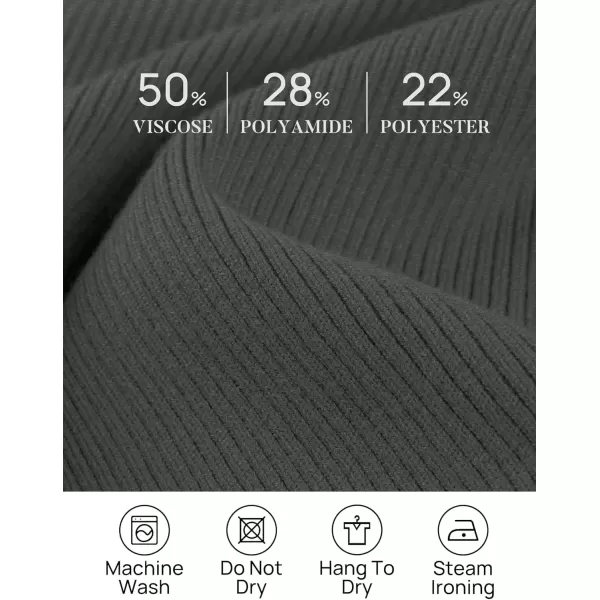 imageZESICA Womens 2024 Long Sleeve Button Down V Neck Slim Fitted T Shirts Fall Casual Ribbed Knit Basic Tee TopsDarkgrey