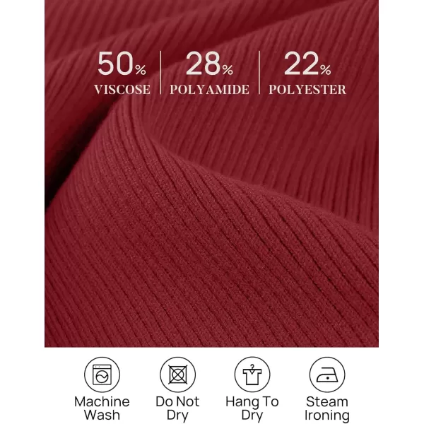 imageZESICA Womens 2024 Long Sleeve Button Down V Neck Slim Fitted T Shirts Fall Casual Ribbed Knit Basic Tee TopsDarkred