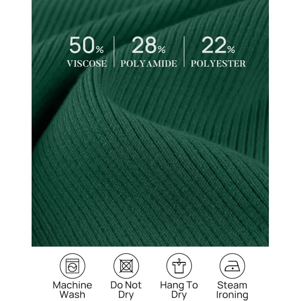 imageZESICA Womens 2024 Long Sleeve Button Down V Neck Slim Fitted T Shirts Fall Casual Ribbed Knit Basic Tee TopsGreen