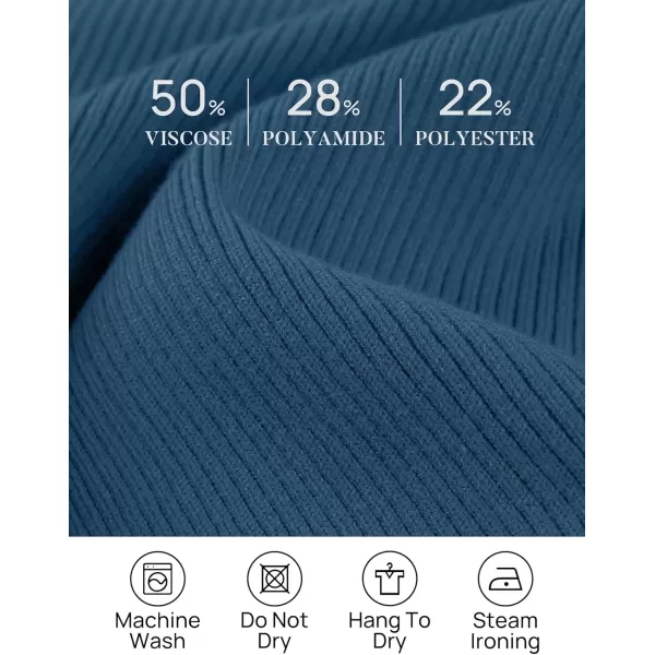 imageZESICA Womens 2024 Long Sleeve Button Down V Neck Slim Fitted T Shirts Fall Casual Ribbed Knit Basic Tee TopsGreyblue