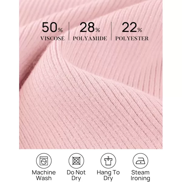 imageZESICA Womens 2024 Long Sleeve Button Down V Neck Slim Fitted T Shirts Fall Casual Ribbed Knit Basic Tee TopsPink