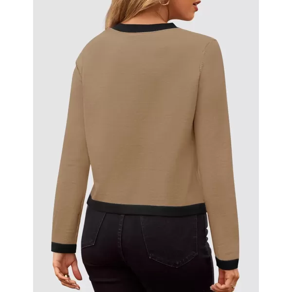 imageZESICA Womens Fall Sweaters 2024 Long Sleeve Crewneck Knit Color Block Lightweight Pullover Tops ClothesToffee
