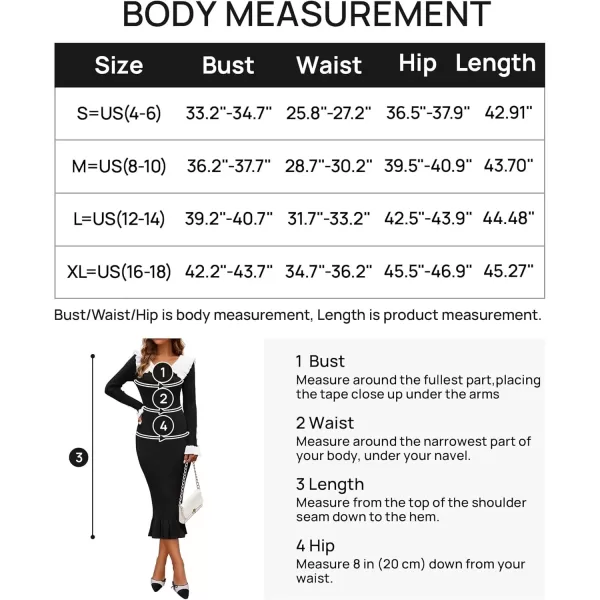 imageZESICA Womens Long Sleeve Sweater Dress 2024 Fall Lapel Collar Button Elegant Casual Midi Bodycon DressesBlack