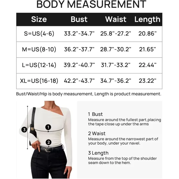 imageZESICA Womens Long Sleeve Tops 2024 Fall Asymmetrical Neck Slim Fitted Sexy Y2K Knit Shirts ClothesWhite