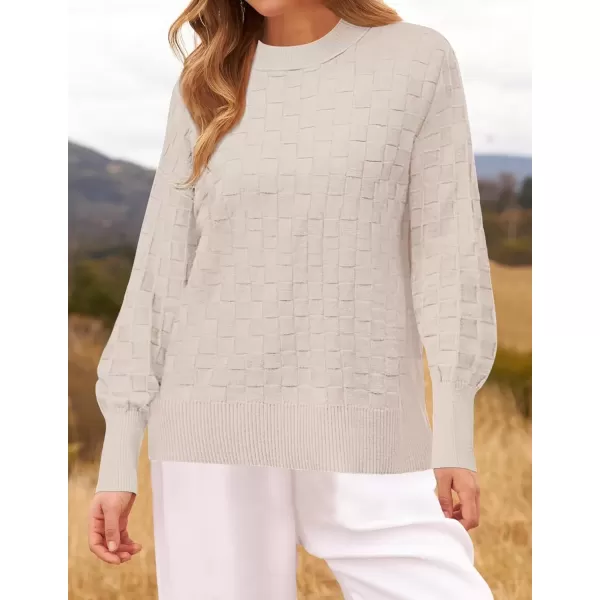 imageZESICA Womens Oversized Sweaters 2024 Fall Winter Trendy Long Sleeve Crewneck Knit Pullover TopsAlmond