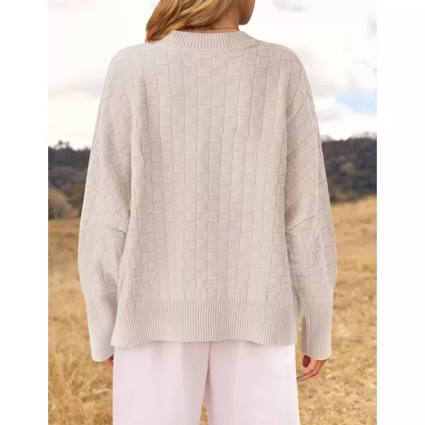 imageZESICA Womens Oversized Sweaters 2024 Fall Winter Trendy Long Sleeve Crewneck Knit Pullover TopsAlmond