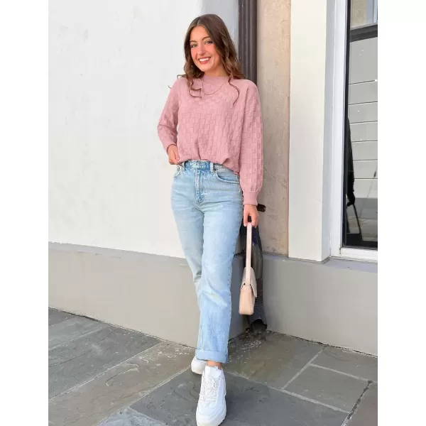 imageZESICA Womens Oversized Sweaters 2024 Fall Winter Trendy Long Sleeve Crewneck Knit Pullover TopsAlmond