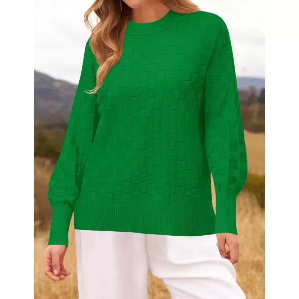 imageZESICA Womens Oversized Sweaters 2024 Fall Winter Trendy Long Sleeve Crewneck Knit Pullover TopsGreen