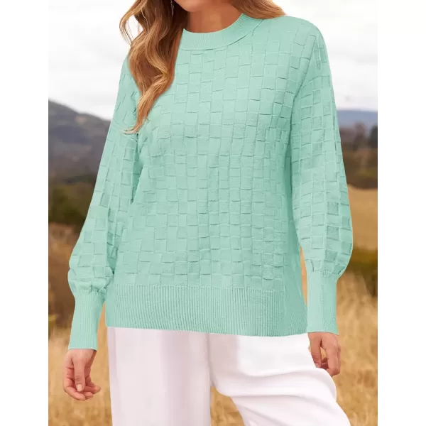 imageZESICA Womens Oversized Sweaters 2024 Fall Winter Trendy Long Sleeve Crewneck Knit Pullover TopsMintgreen