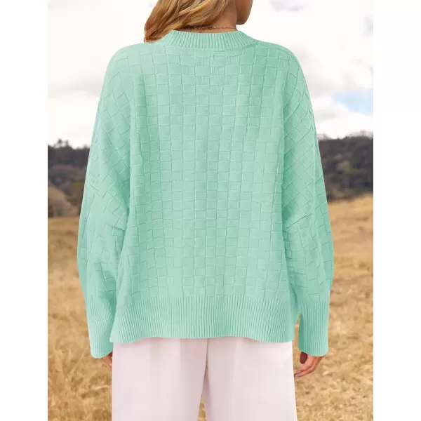 imageZESICA Womens Oversized Sweaters 2024 Fall Winter Trendy Long Sleeve Crewneck Knit Pullover TopsMintgreen