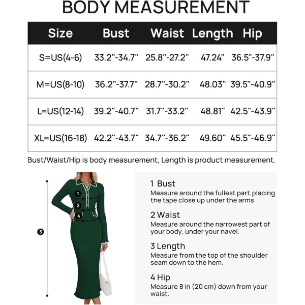 imageZESICA Womens Ribbed Button V Neck Sweater Dress 2024 Elegant Trendy Ruffle Long Sleeve Knit Bodycon Midi DressesGreen